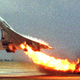 Air France Concorde flight 4590 takes off with fire trailing from its engine on the left wing from Charles de Gaulle airport in Paris, in this July 25, 2000 file photo.